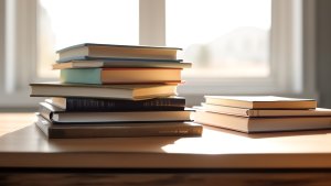 Stack of books.